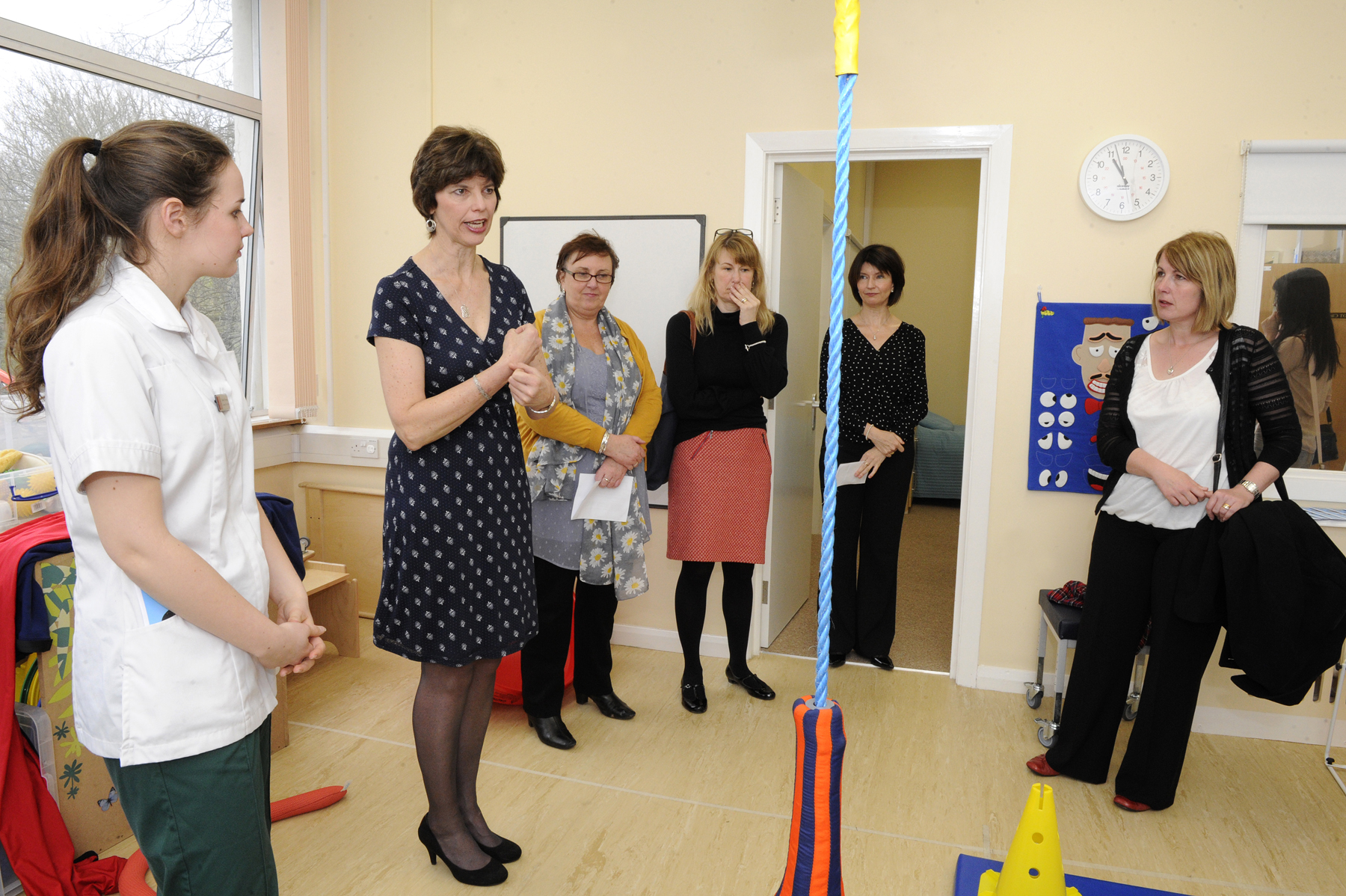 Sue Delport showing guests in OT room