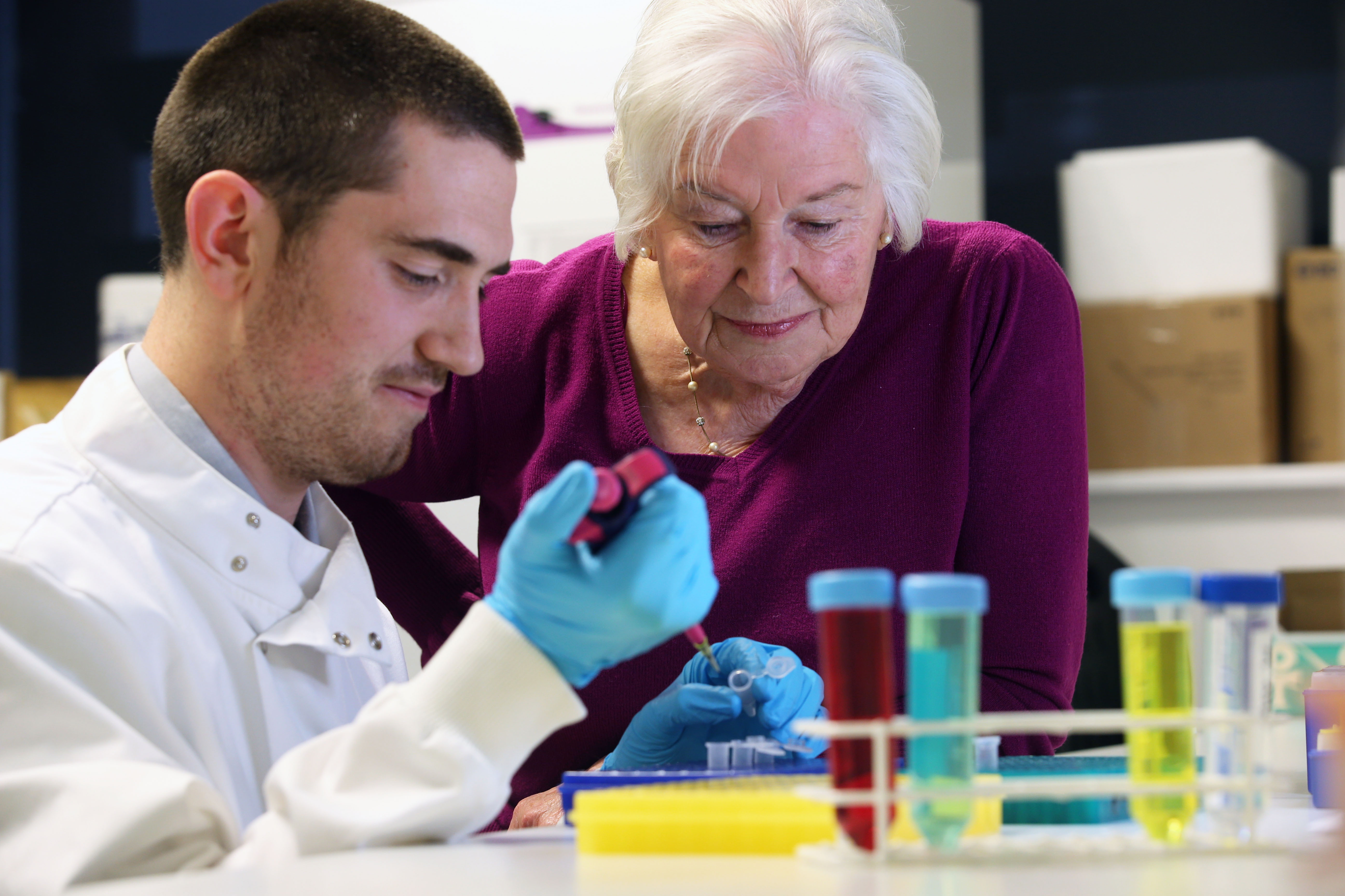 Photograph of Rhodri in the lab